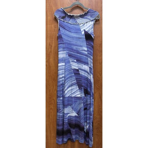 Soft Surroundings Delphinium Long Maxi Dress NWT Size M Blue White - Picture 3 of 9